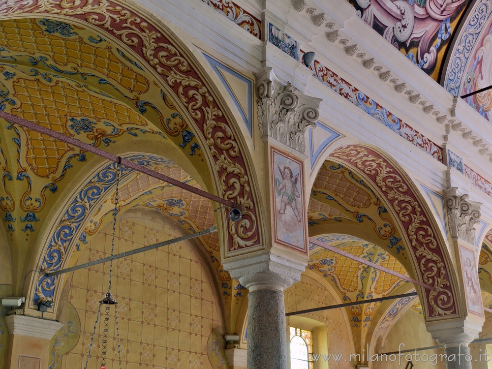 Valdilana (Biella, Italy) - Baroque decorations inside the Large Church of the Sanctuary of the Virgin of the Moorland